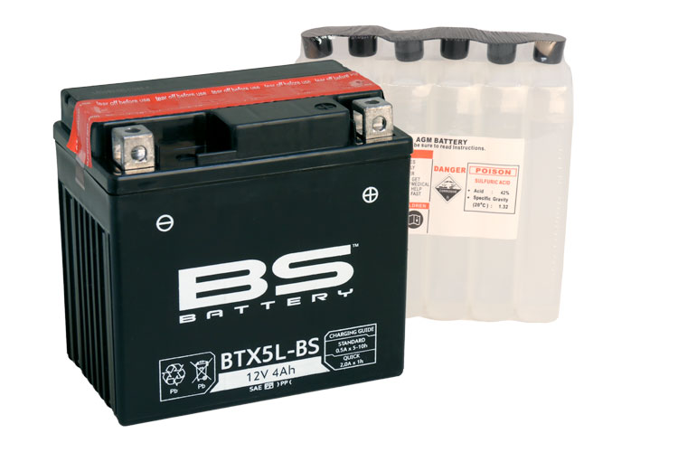 BS-battery BTX5L-BS  AGM MF, 12, 4   113x70x105,  ( -/+ ), (YTX5L-BS) 300618
