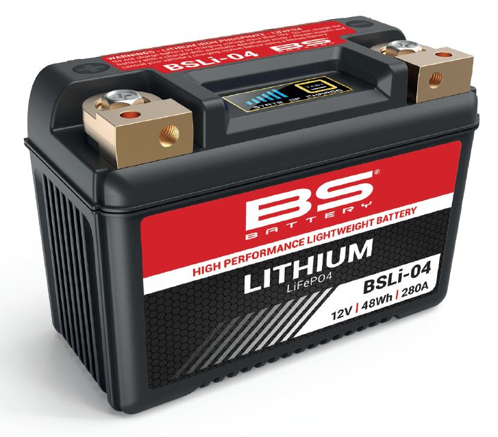 BS-battery BSLI-04   - BS-Lithium 12 4 , 48 Wh, 280A 134x65x92,  ( +/- )  (YTZ10S, YB12A-A, YB14-A2, YT12B-4, YT14B-4, YT12B-BS, YT14B-BS, YTX14AH-BS) 360104