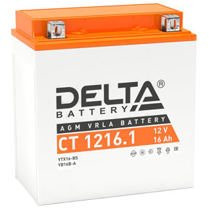  DELTA AGM CT1216.1 YTX16-BS, YB16B-A, YT16-BS (151x88x164)  (+   -) CT 1216.1