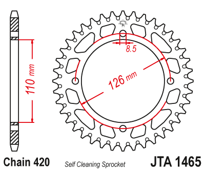 JT    JTA1465.46 Kawasaki KX65 00-20, Suzuki RM65 03-05 JTA1465.46