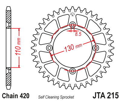 JT    JTA215.50 Honda CRF150R 07-20, CR80 85-02, CR85 03-07 JTA215.50
