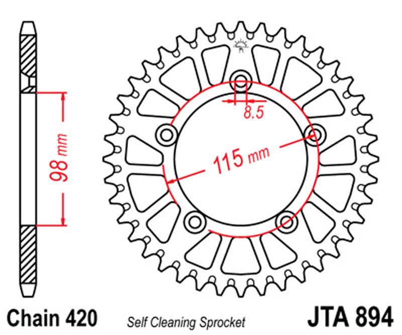 JT    JTA894.46  KTM 65SX 98-21, 60SX 98-01, Husqvarna 65TC 17-20 JTA894.46