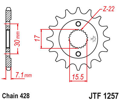 JT   JTF1257.14 Honda CR80 86-02, CR85 03-07 JTF1257.14