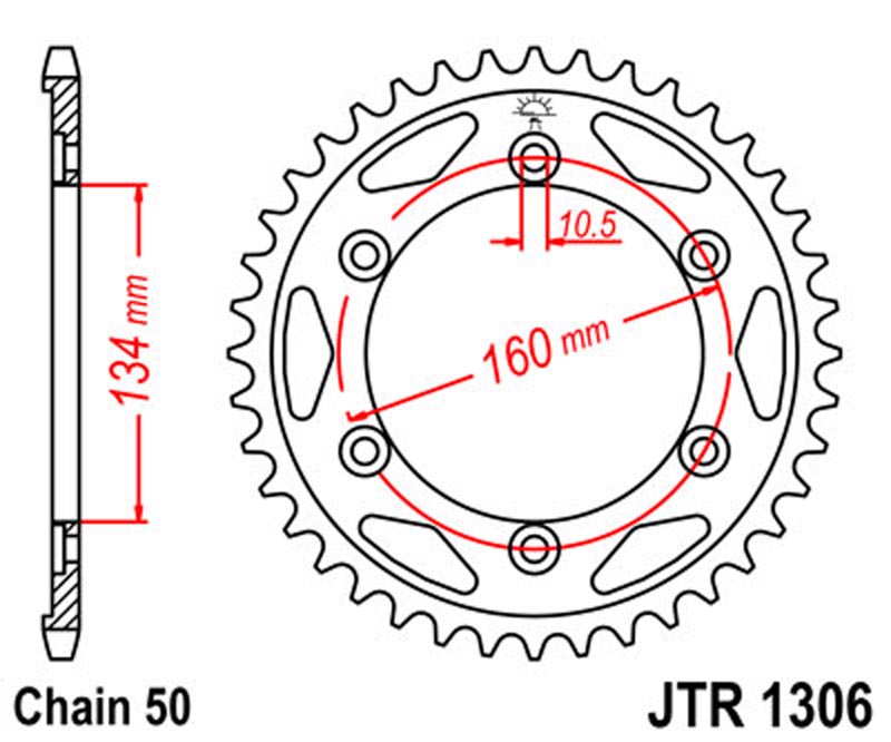 JT   JTR1306.40 Honda CBR1000RR Fireblade 04-16, CBR900RR 00-03, CBR929RR 00-01, CBR954RR 02-03, VTR1000 00-06 JTR1306.40