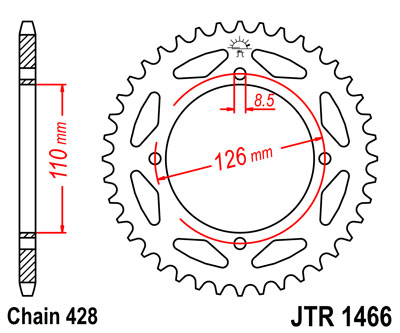 JT   JTR1466.44 Kawasaki KX65 00-20, KLX125 10-14, KLX150L 14-15, Suzuki RM65 03-05 JTR1466.44