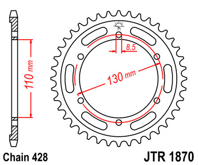 JT   JTR1870.44 Yamaha YBR250 07-11, TZR125R 93-99 JTR1870.44