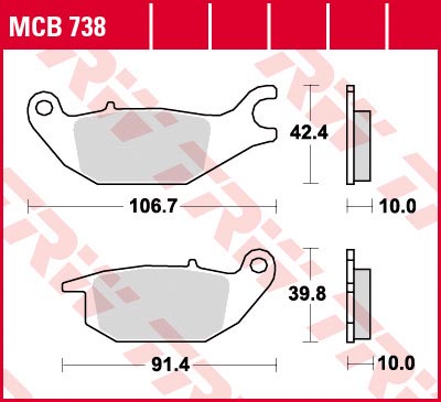    TRW MCB738  Honda CBR125R 04-10, XL125V Varadero 01-13, Z125 Monkey 18-, CBR150R 04-, YZF-R15 14-, GR1  MCB738
