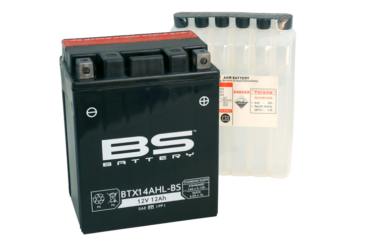 BS-battery BTX14AHL-BS  AGM MF, 12, 12   135x90x167,  ( -/+ ), (YTX14AHL-BS) 300607