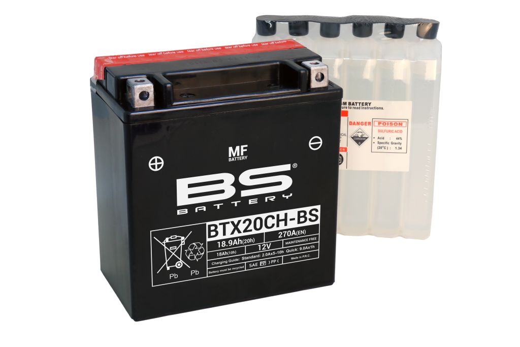 BS-battery BTX20CH-BS  AGM MF, 12, 18  225 A  150x87x161,  ( +/- ), (YTX20CH-BS) 300616