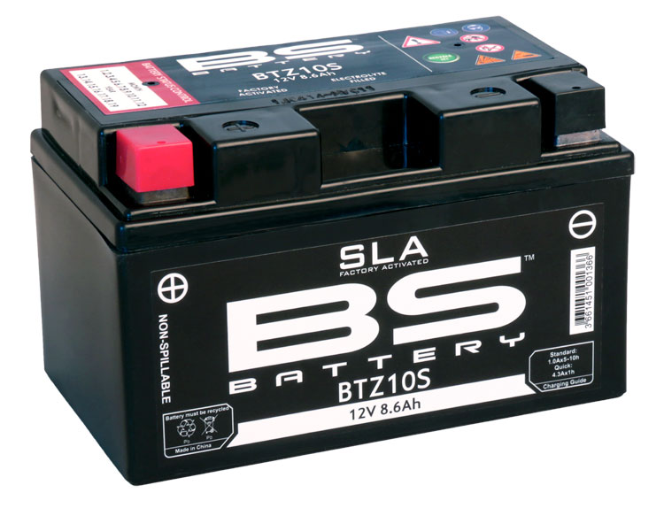 BS-battery BTZ10S (FA)  AGM SLA, 12, 8.6 , 190  150x88x93,  (+ / -), (YTZ10S) 300636