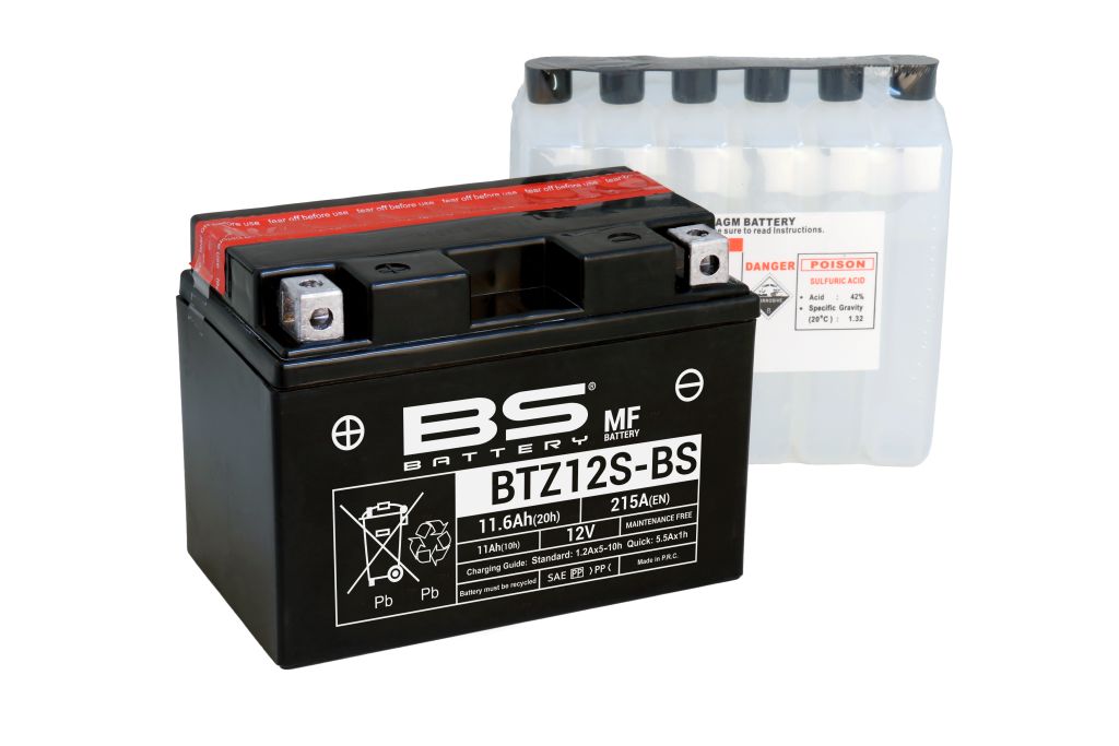 BS-battery BTZ12S-BS  AGM MF, 12, 11  215 A  150x88x110,  ( +/- ), (YTZ12S) 300697