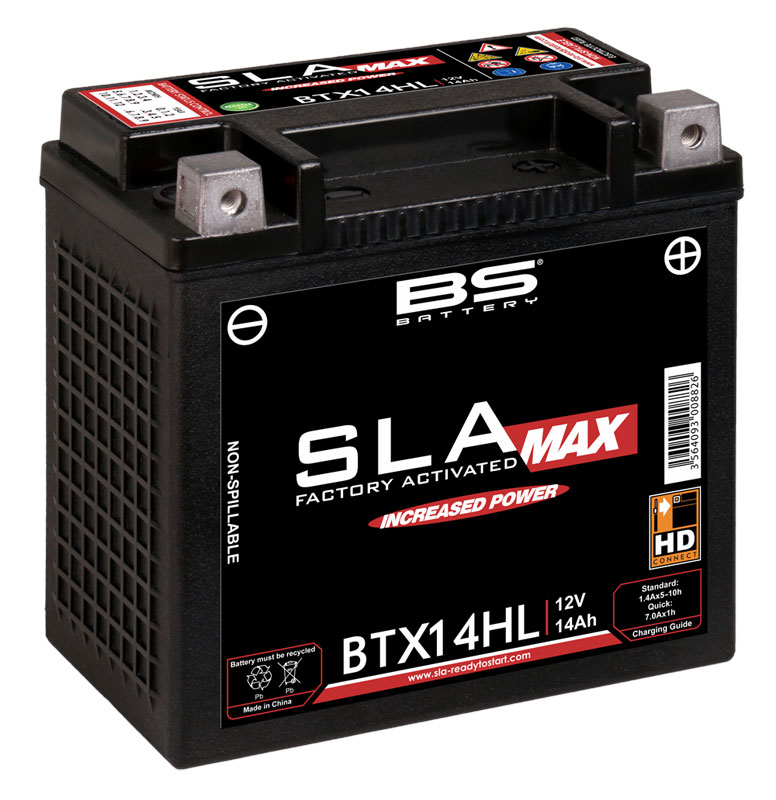 BS-battery BTX14HL (FA) HD  AGM SLA MAX, 12, 14 , 220  149x87x144,  (- / +), (YTX14HL) 300882
