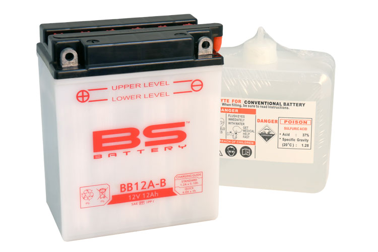 BS-battery BB12A-B  DRY, 12, 12  155 A 134x80x160,  ( +/- ), (YB12A-B) 310562