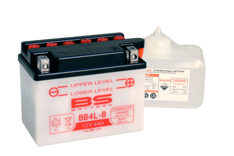 BS-battery BB4L-B  DRY, 12, 4   120x70x92,  ( -/+ ), (YB4L-B) 310590