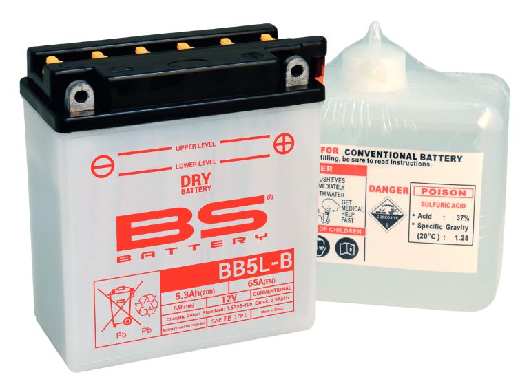 BS-battery BB5L-B  BS, 12, 5  65  120x60x130,  ( -/+ ) (YB5L-B) 310591