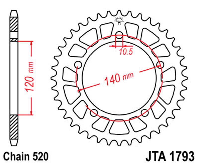 JT    JTA1793.47BLK  Suzuki GSX-R600 01-10, GSX-R750 00-10, GSX-R1000 01-08, Triumph 865 Bonneville 15-16, 865 Scrambler 16-17 JTA1793.47BLK