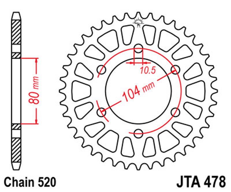 JT    JTA478.43BLK  Kawasaki ZX-6R 07-20, Z750 04-12, Z800 13-16, ER-6f 12-16, ER-6n 06-11, EN650 Vulcan-S 15-20 EX650 Ninja 650R 13-20, KLE650 Versys 07-20, Z650 17-20 JTA478.43BLK