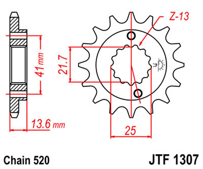 JT   JTF1307.14 Honda XR650R 00-07, ZX-6RR 98-06 JTF1307.14