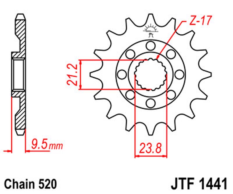 JT   JTF1441.15  Suzuki RM-Z450 05-12, RMX450Z 10-19 JTF1441.15