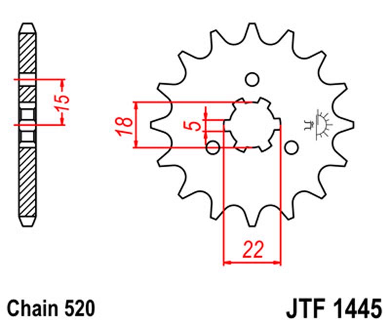 JT   JTF1445.12SC Kawasaki KX125 94-08 JTF1445.12SC