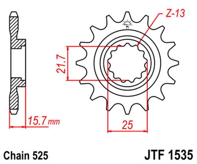JT   JTF1535.15 Kawasaki ZZ-R600 (ZZR600) 05-08, ZX-6R Ninja 98-02 JTF1535.15