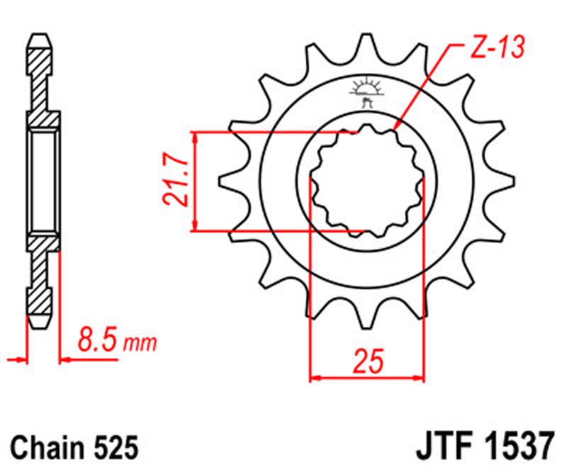 JT   JTF1537.15 Kawasaki Z900 17-20, KLZ1000 Versys 12-20, Z1000SX 11-20, Z1000 03-20, ZX-9R Ninja  02-03, ZX-10RR 04-20, KLV1000 04-06 JTF1537.15