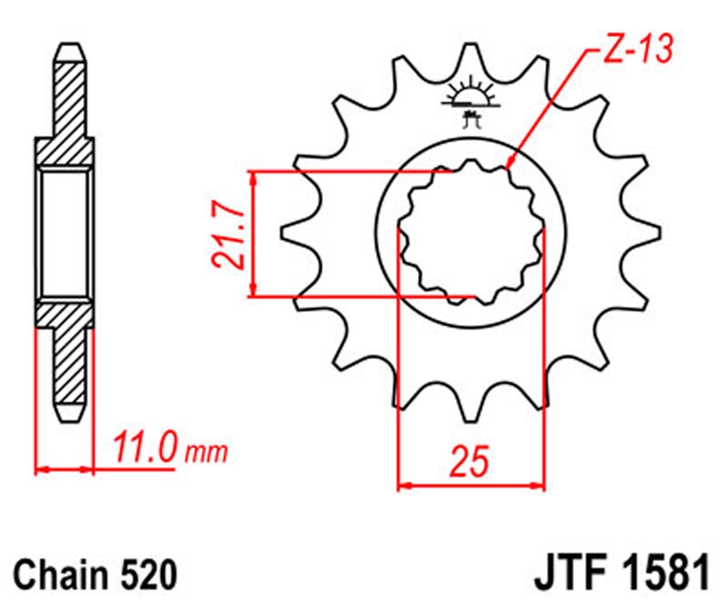 JT   JTF1581.15  Yamaha YZF-R6 99-20, FZ6 Fazer 04-09, YZF750R 93-97, YZF-R7 99-01 JTF1581.15