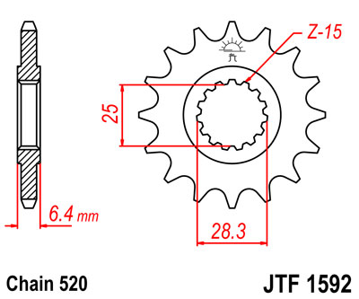 JT   JTF1592.14 Yamaha YFZ450 09-19, YFM700 Raptor 06-19 JTF1592.14