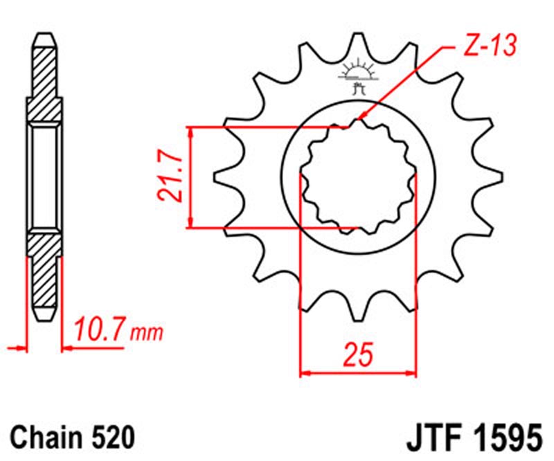 JT   JTF1595.15 Yamaha FZ6 09, FZ6R 09-17, XJ6 Deversion 09-15, FZ1 YGG California 09 JTF1595.15