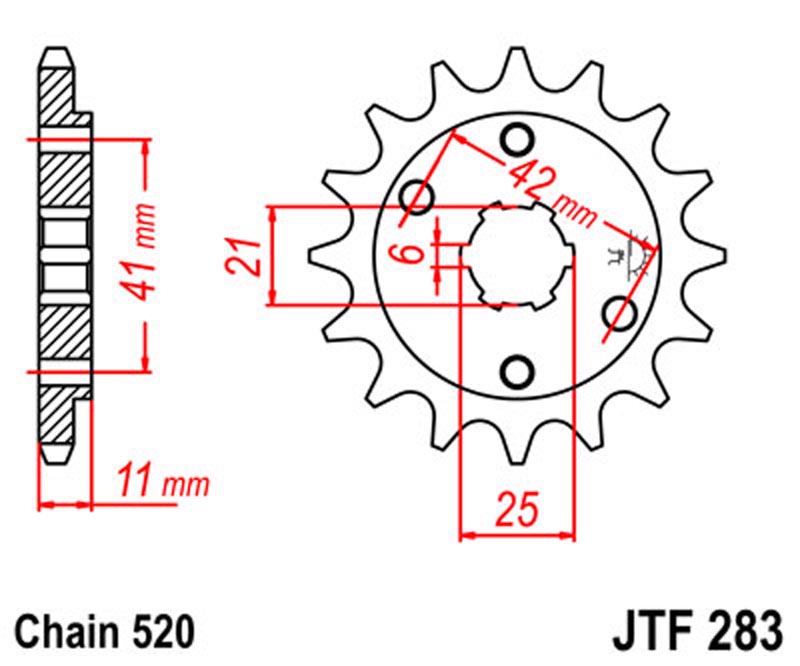 JT   JTF283.14  Honda NSR250 86-93, NS250, VT250 Integra 83-88, VTR250 Interceptor 88 JTF283.14