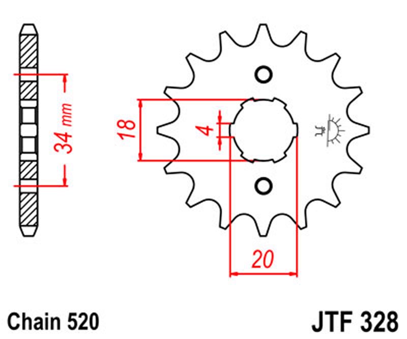  JT   JTF328.12 Honda XR200 80-02, XR250 84-87, XL200 81-90 JTF328.12