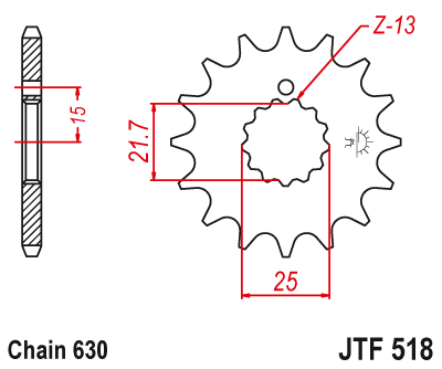 JT   JTF518.16  Suzuki GS750 73-83, GSX1100 Katana 80-88, Kawasaki GPZ750 82-87, KZ750 80-83, Z750 80-82 JTF518.16
