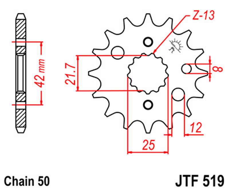 JT   JTF519.17  Kawasaki ZZR400, ZZR600 90-04, ZX-9R Ninja 94-01, VN800 Vulcan 95-06, ZZR500 90-96, ZXR750 89-95 JTF519.17