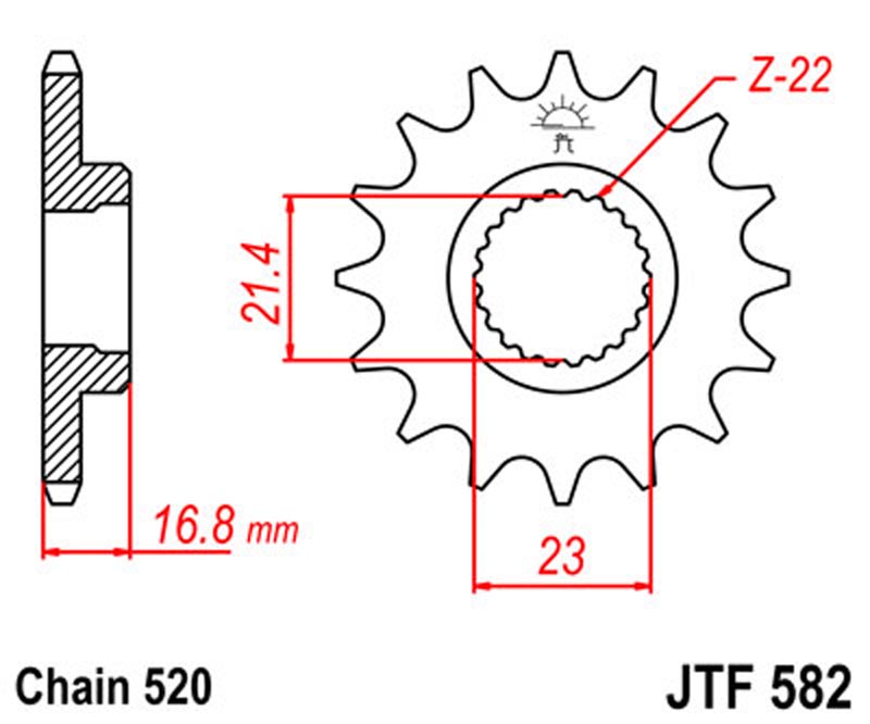JT   JTF582.16  Yamaha XJR400 93-08, XJ600 Diversion 92-03, XJ600 N 95-03 JTF582.16
