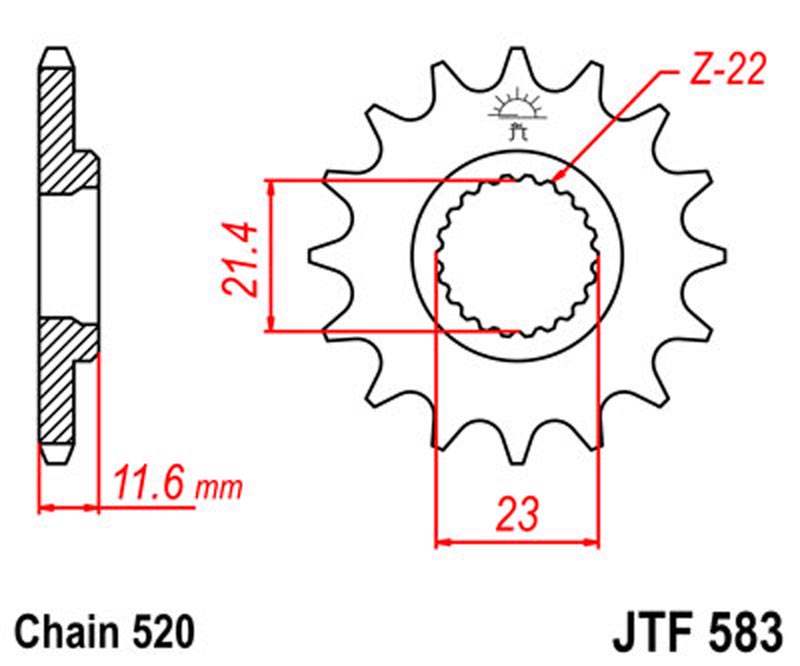 JT   JTF583.15 Yamaha TT250 R 93-04, TT-R250 USA 99-06 JTF583.15