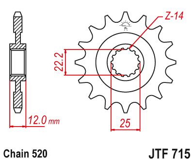 JT   JTF715.13 Gas Gas 200 EC 00-15, 250 EC 00-17, 300 EC 00-14, 400 SM 03-14, 450 EC 03-11, 515 EC 09 JTF715.13
