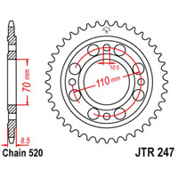 JT   JTR247.41 Honda CBX250 RSE, CM400 Chopper 81-83, CB400 81-83, CB250 78-82, CM250 TB Custom 82-84 JTR247.41