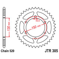 JT   JTR305.46 Yamaha XJ6 Diversion 09-15, FZ-6R 10-17, NX650 Dominator 95-01 JTR305.46
