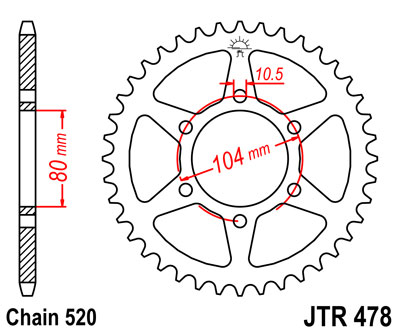 JT   JTR478.43 Kawasaki ZX-6R 07-20, Z750 04-12, Z800 13-16, ER-6f 12-16, ER-6n 06-11, EN650 Vulcan-S 15-20 EX650 Ninja 650R 13-20, KLE650 Versys 07-20, Z650 17-20 JTR478.43