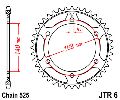 JT   JTR6.41  BMW F650GS 08-12, F800GS 08-18, F800R 09-18 JTR6.41