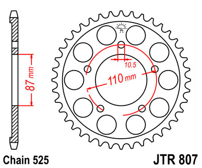JT   JTR807.48ZBK  Suzuki SV650 99-13, GSF650 Bandit 07-15, GSX650 08-16, RF400, GSF400 Bandit 90-94, GSX-R400 88-92, GSX400 JTR807.48ZBK