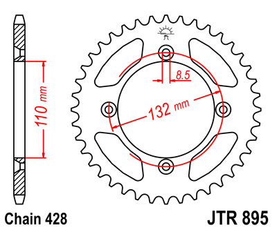  JT   JTR895.49ZBK  KTM 85SX 04-21, 85XC 08-09, Husqvarna 85TC 15-20 JTR895.49ZBK