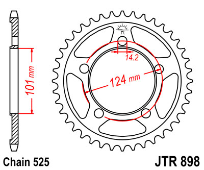JT   JTR898.41ZBK KTM 1190 RC8 08-10, 990 Superduke 05-13, 1190 RC8 10-15, 950 LC8 Supermoto 06-09, 990 Supermoto 08-10, 990 SM 10-14 JTR898.41ZBK