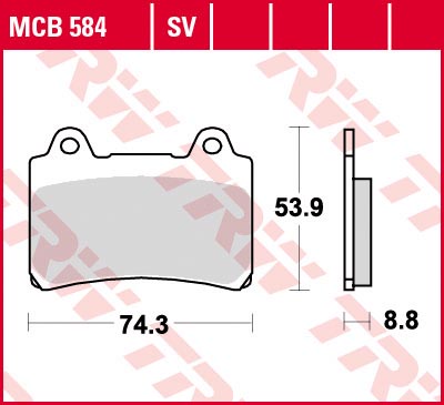    TRW MCB584  Yamaha XVZ1300 86-01, XJR1200 96-98, FJ1200 91-95, TRX850 96-99 MCB584