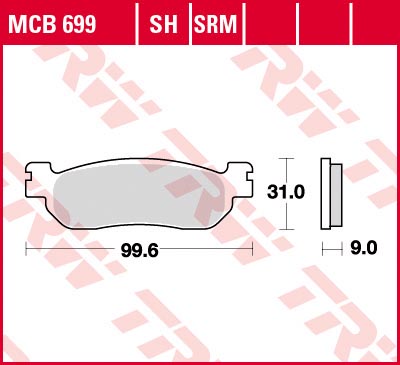    TRW MCB699  Yamaha YZF-R1 02-03, YZF-R6 99-02 , YP125RA X-Max 10-16 , TW200 03-15  MCB699