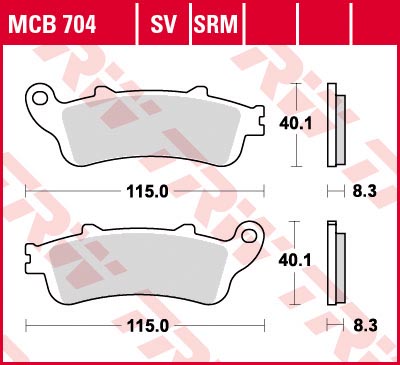   TRW MCB704SRM  Honda FJS600 Silverwing 01-10, FJS400 06-08, NSS250 Jazz 01-04 MCB704SRM
