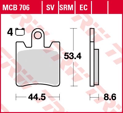   TRW MCB706EC  SYM GTS250 Joymax 07-09, GTS125i 16-  MCB706EC